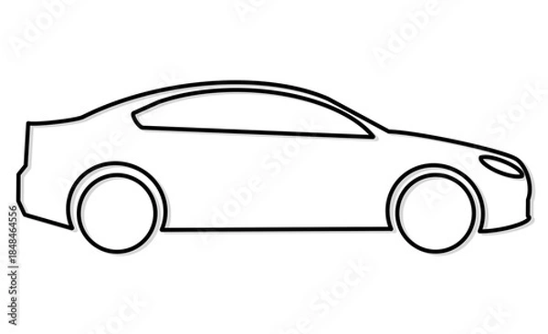 Obraz シンプルな車のアイコン：趣味や交通、レジャーのイメージ