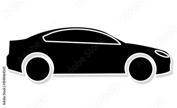 Obraz シンプルな車のアイコン：趣味や交通、レジャーのイメージ