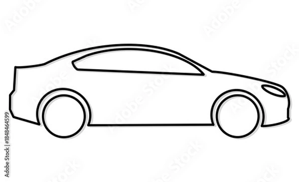 Obraz シンプルな車のアイコン：趣味や交通、レジャーのイメージ