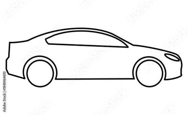 Obraz シンプルな車のアイコン：趣味や交通、レジャーのイメージ