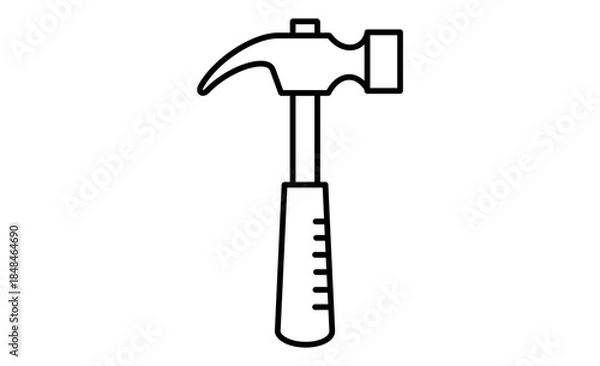 Obraz 趣味のDIY：かなづち（ハンマー）のシンプルなアイコンイラスト