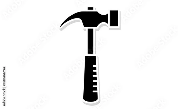 Obraz 趣味のDIY：かなづち（ハンマー）のシンプルなアイコンイラスト