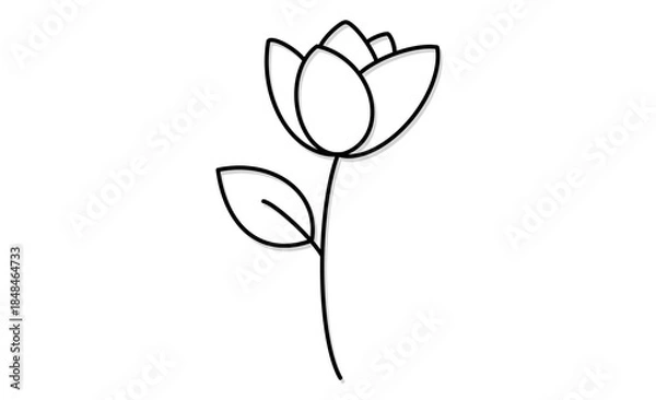 Obraz 趣味：ガーデニングを表現する花のモノクロアイコンイラスト