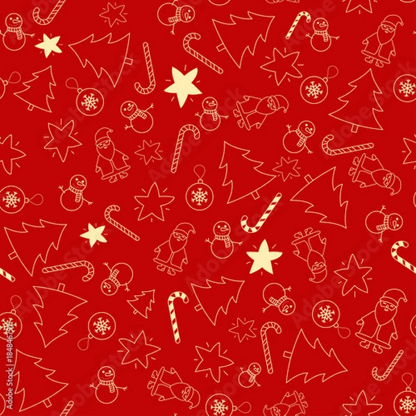 Obraz Seamless pattern with winter items