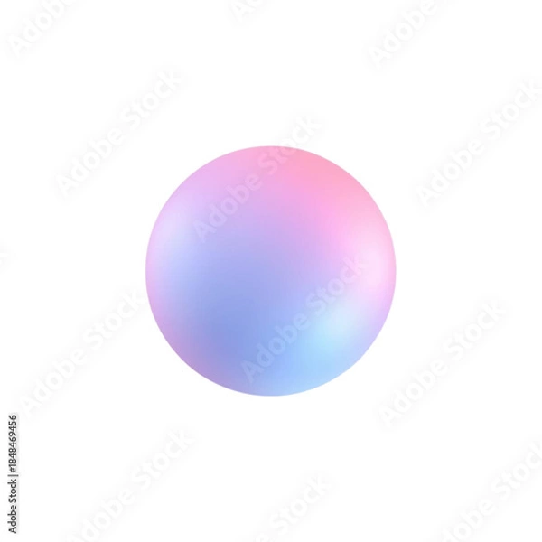 Fototapeta A colorful, iridescent sphere glows softly against a clean white background.