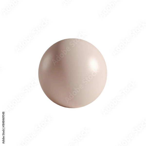 Fototapeta A close-up view of a beige sphere on a white background