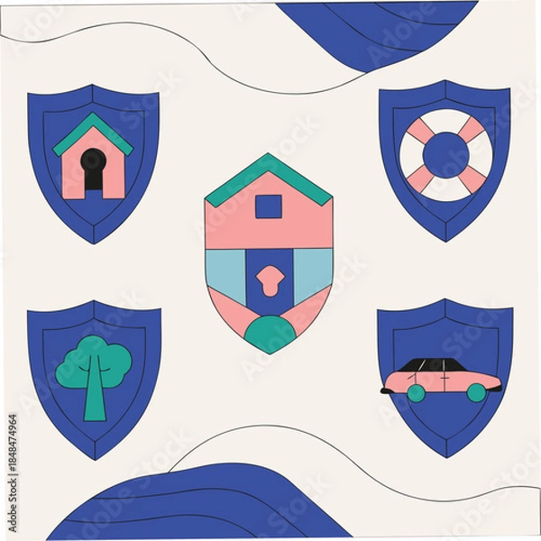 Obraz set of shields