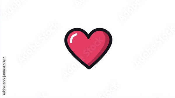 Fototapeta 愛や好意を象徴するシンプルなハートのミニマルイラスト背景