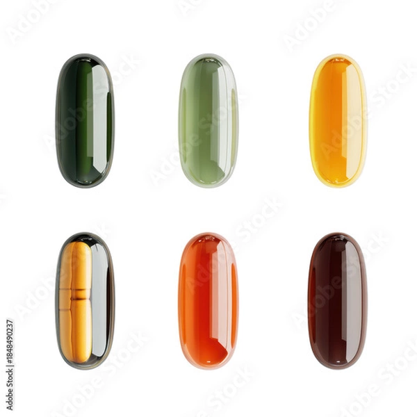 Obraz Glossy colored capsules in vertical layout
