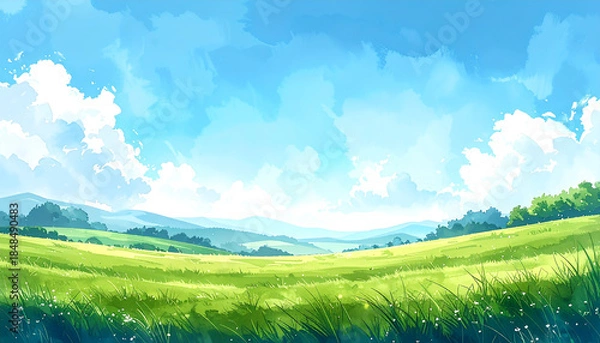 Obraz 風が通る草原_generated by AI