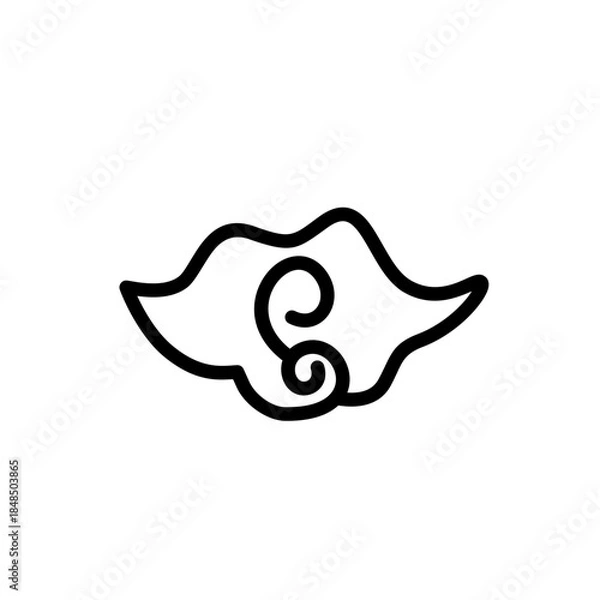 Obraz A collection of typical Indonesian Mega Mendung batik motifs with editable strokes