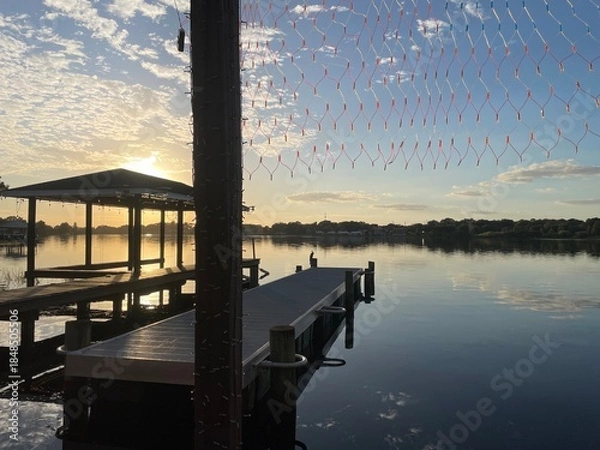 Obraz Lake Roy sun setting slightly cloudy
