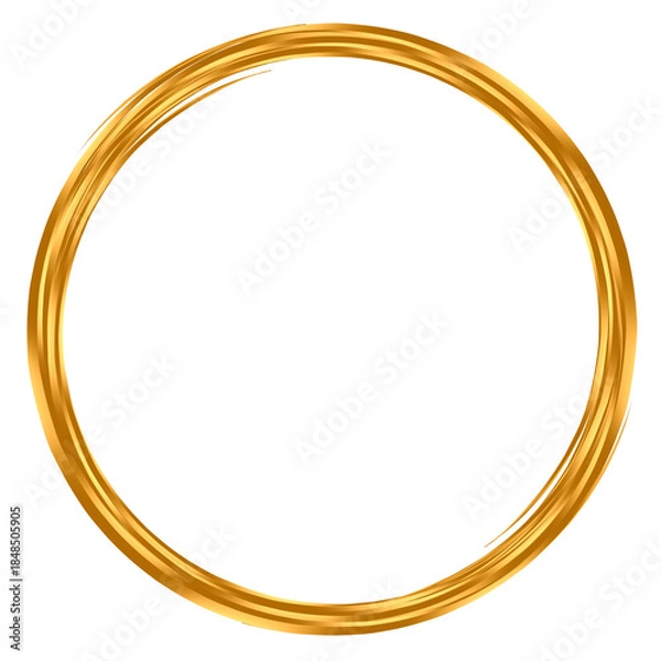 Obraz Bold metallic gold circular frame – Featuring bold metallic gold strokes, this circular frame delivers a powerful luxury statement for premium branding, logos, and elegant visual compositions