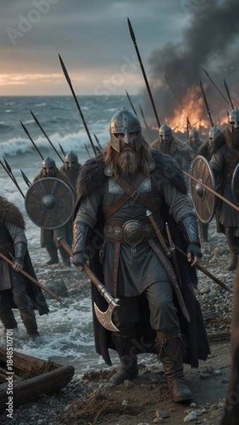 Fototapeta soldiers on the fire