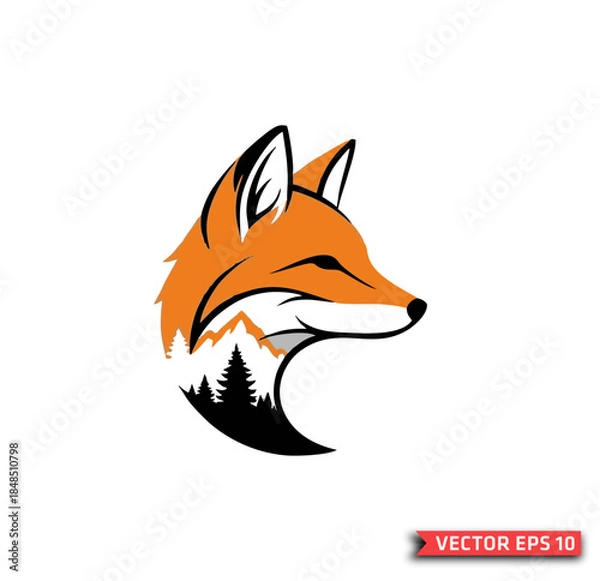 Obraz Fox head mascot logo style vector illustration