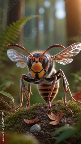 Fototapeta wasp on a leaf