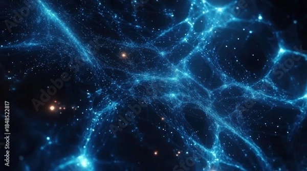 Fototapeta Abstract glowing cosmic network background