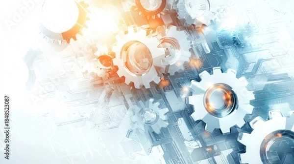 Obraz Abstract gears technology background. Possible use Technology concept