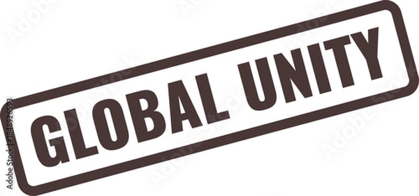 Obraz Dark brown rectangular stamp with the words GLOBALUNITY in bold white sans-serif