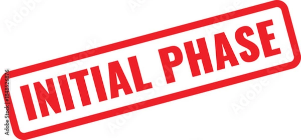 Obraz Red Rectangular Stamp With Bold White Text Reading INITIALPHASE Keywords: stamp