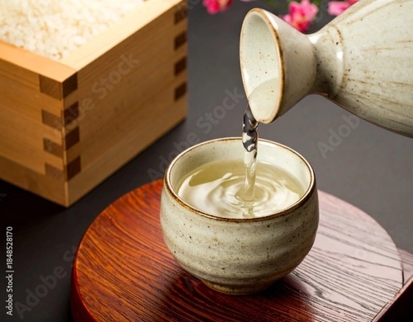 Obraz 徳利から注がれる日本酒　お猪口