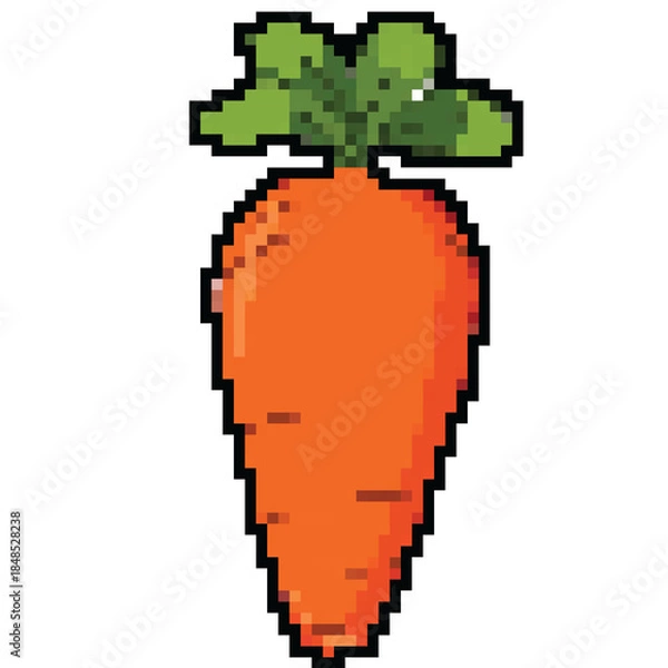 Obraz Pixel Art Carrot Icon