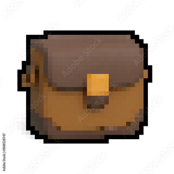 Obraz Pixel Art Leather Bag Icon