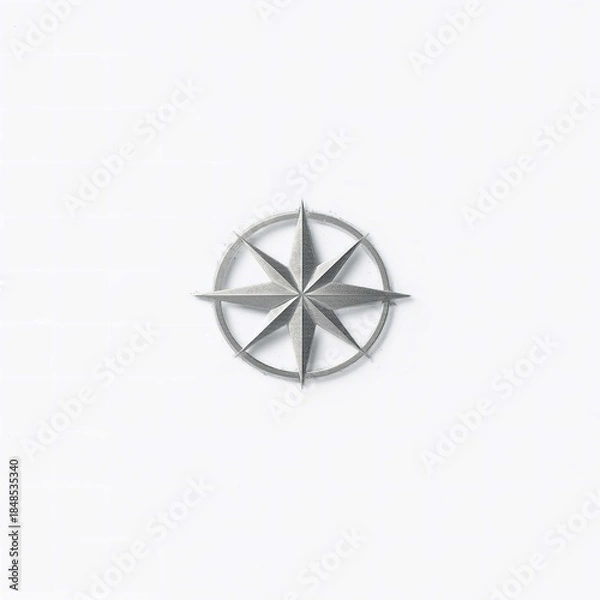 Obraz Compass Rose Symbol Navigation Direction Gray