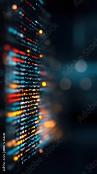 Obraz Colorful light trails, fast data transfer and futuristic technology