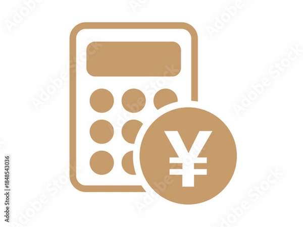 Obraz 電卓とお金のアイコン（会計マーク）