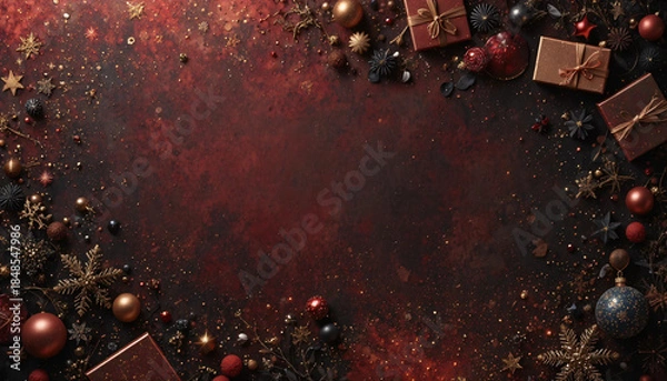 Obraz red christmas balls