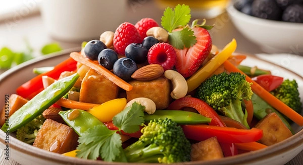 Obraz Vibrant fruit and vegetable salad