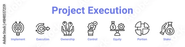 Obraz Project Execution Icon Banner