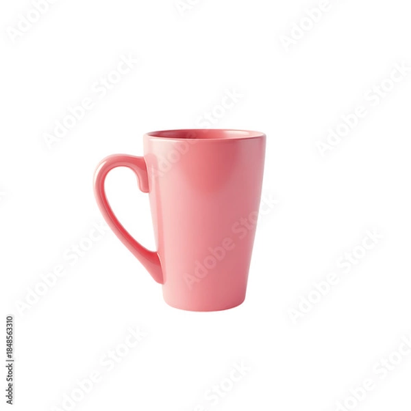 Obraz Pink ceramic mug isolated on transparent background