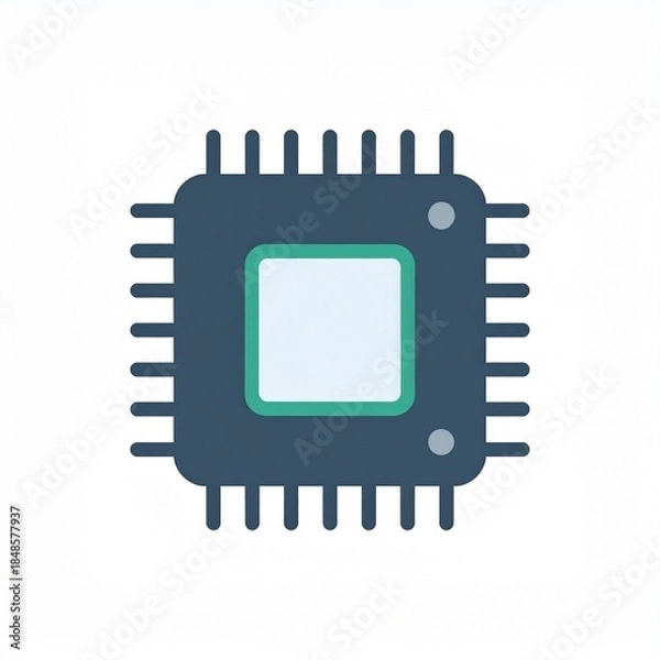Obraz Modern microchip icon symbolizing advanced computing power and digital innovation, essential for contemporary technology and electronic device functionality