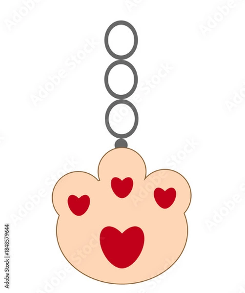 Fototapeta keychain lapka on a white background,