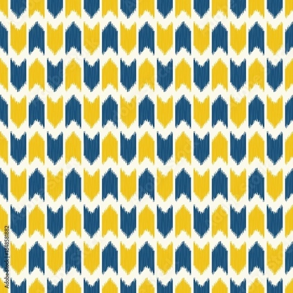 Obraz Modern Yellow & Blue Geometric Seamless Pattern