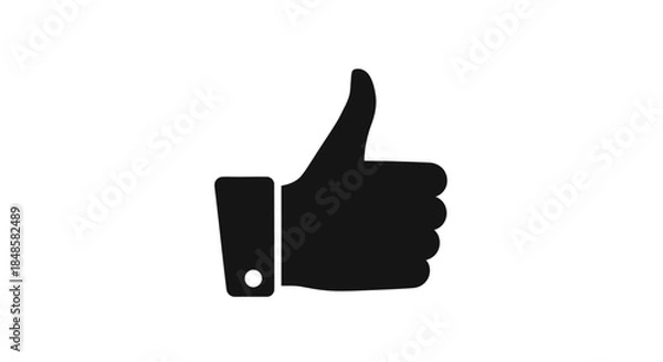 Obraz Black Thumbs Up Icon Symbol.
