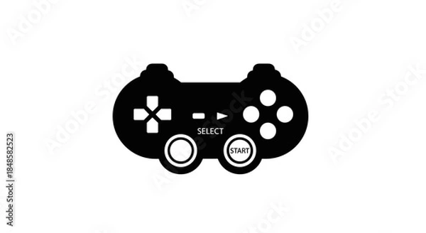 Obraz Black video game controller silhouette.
