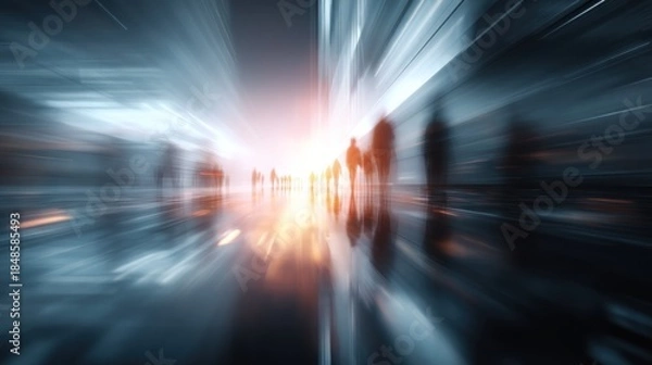 Obraz Motion blurred figures