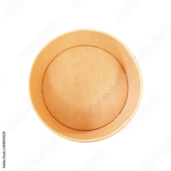 Obraz empty delivery brown Kraft Paper bowl on white background.
