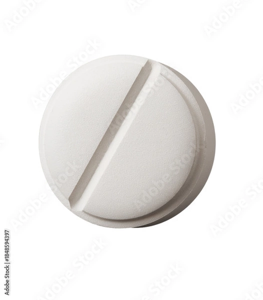 Obraz white round pill isolated on white background