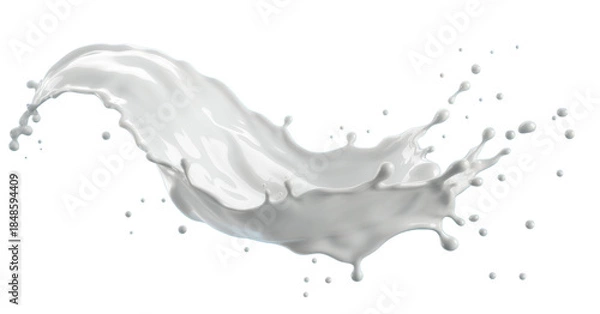 Obraz Dynamic Milk Splash on Blue Background