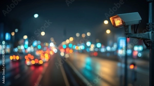 Obraz City street camera night