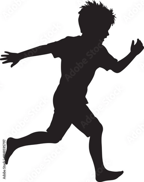 Obraz Child Running Playfully Silhouette