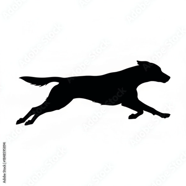 Obraz Dog Jumping Silhouette
