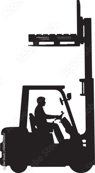Obraz Forklift Operator Silhouette