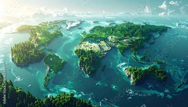 Obraz Green Transition Global Environment Map