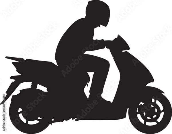 Obraz Urban Delivery Rider Silhouette