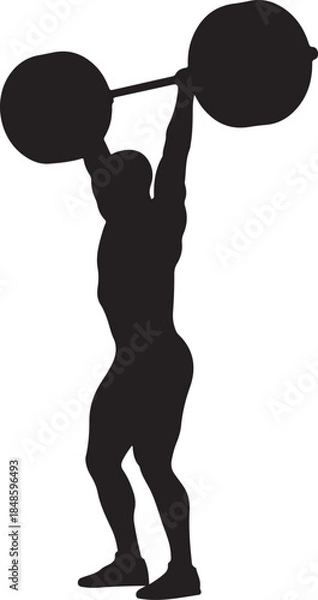 Obraz Weightlifter Lifting Barbell
